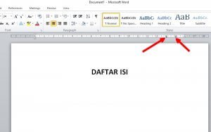 cara membuat daftar isi 2
