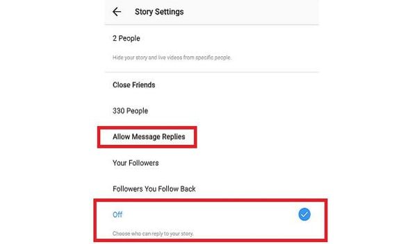 Nonaktifkan Stories instagram
